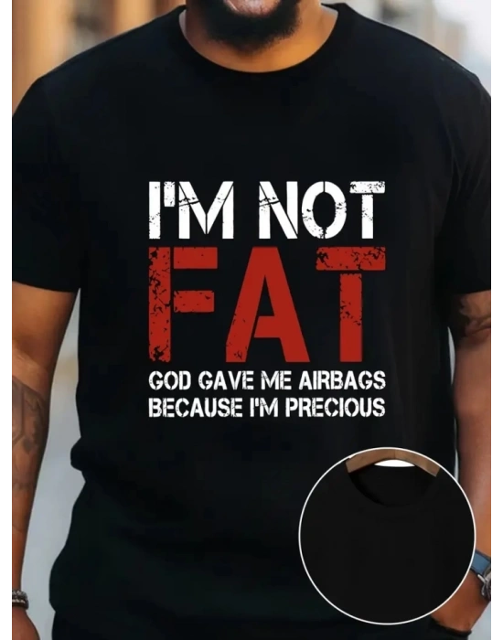 Baskılı Oversize Bisiklet Yaka Tshirt  iyah