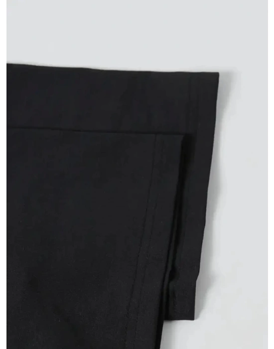 Baskılı Oversize Bisiklet Yaka Tshirt  iyah