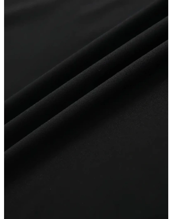 Baskılı Oversize Bisiklet Yaka Tshirt  iyah