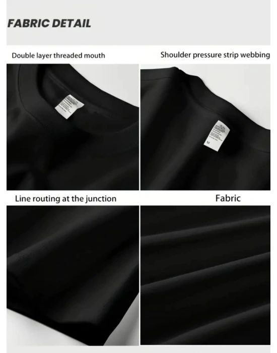 Baskılı Oversize Bisiklet Yaka Tshirt  iyah