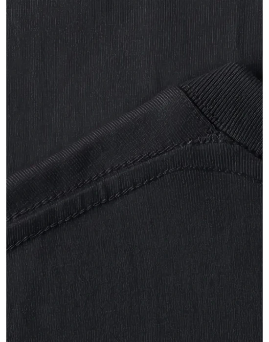 Baskılı Oversize Bisiklet Yaka Tshirt  iyah