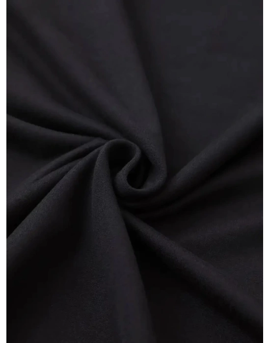 Baskılı Oversize Bisiklet Yaka Tshirt  iyah