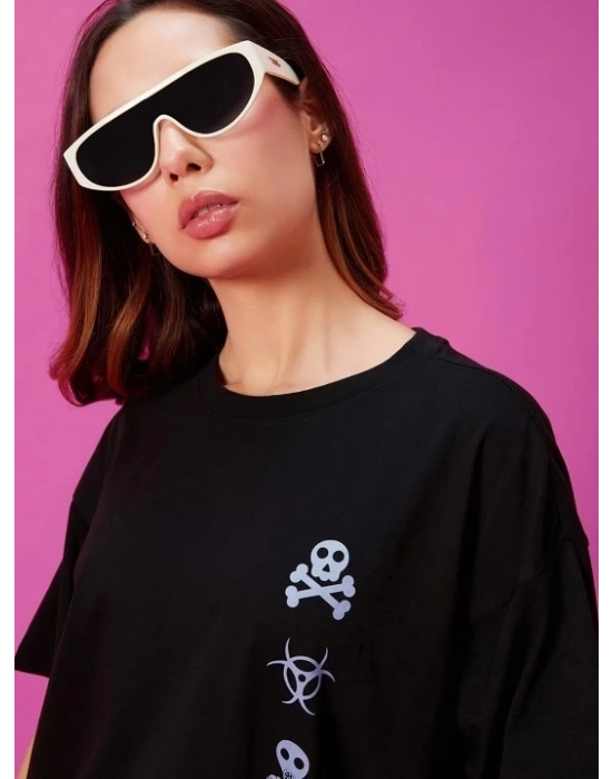 Baskılı Oversize Tshirt  iyah