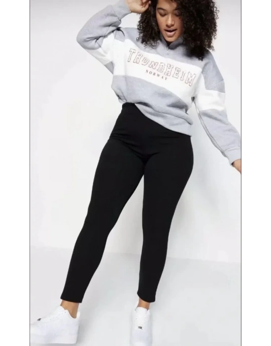 BATTAL Yüksel Bel Fitilli Tayt  Siyah