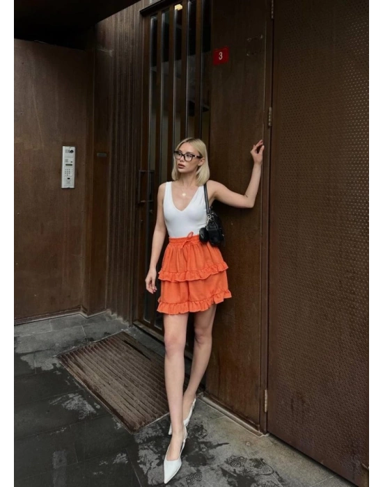 BE ATİKİ KAT FIRFIR DETAYI KIA ETEK  Turuncu