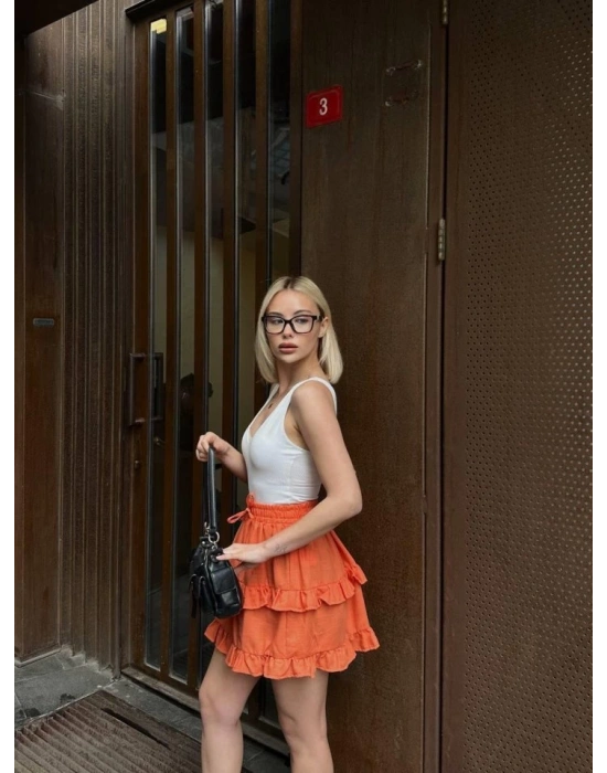 BE ATİKİ KAT FIRFIR DETAYI KIA ETEK  Turuncu