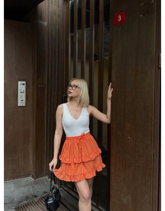 BE ATİKİ KAT FIRFIR DETAYI KIA ETEK  Turuncu