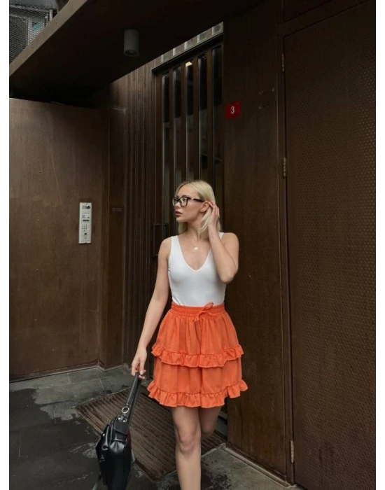 BE ATİKİ KAT FIRFIR DETAYI KIA ETEK  Turuncu