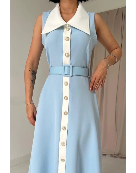 Bebe avi Geniş Yakalı Halter Kollu Elbise