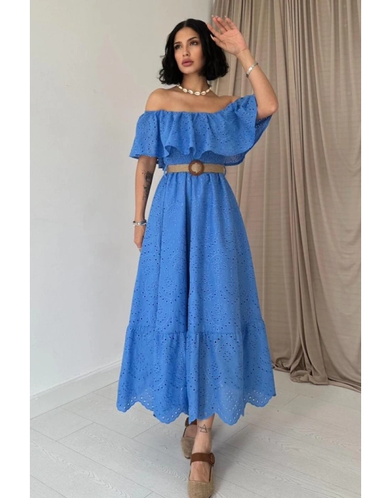 Bebe avi Omzu Lastikli Brode Elbise