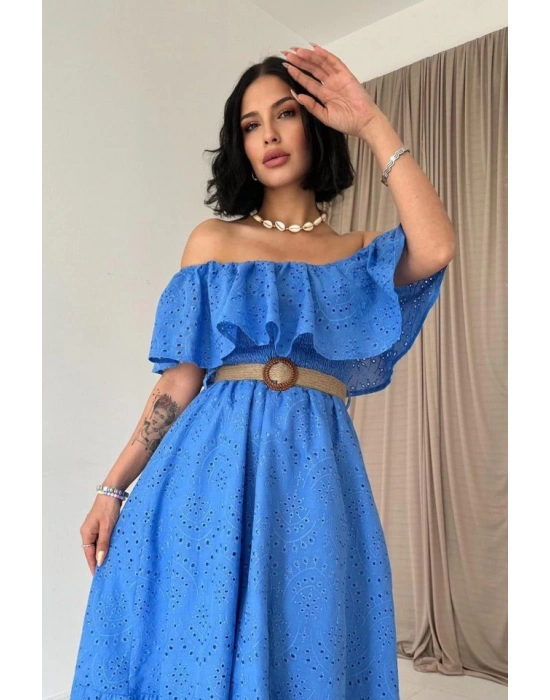 Bebe avi Omzu Lastikli Brode Elbise