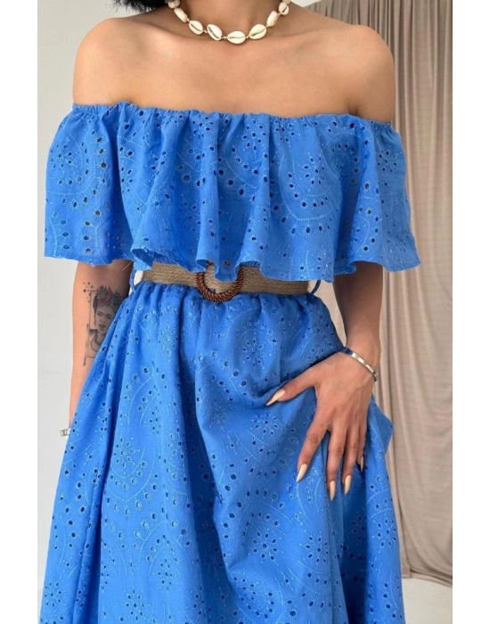 Bebe avi Omzu Lastikli Brode Elbise