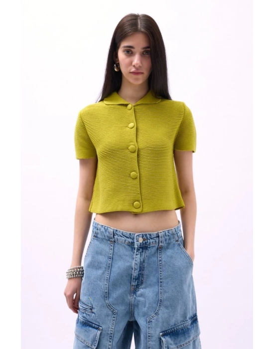 Bebe Yaka Düğmeli Bluz