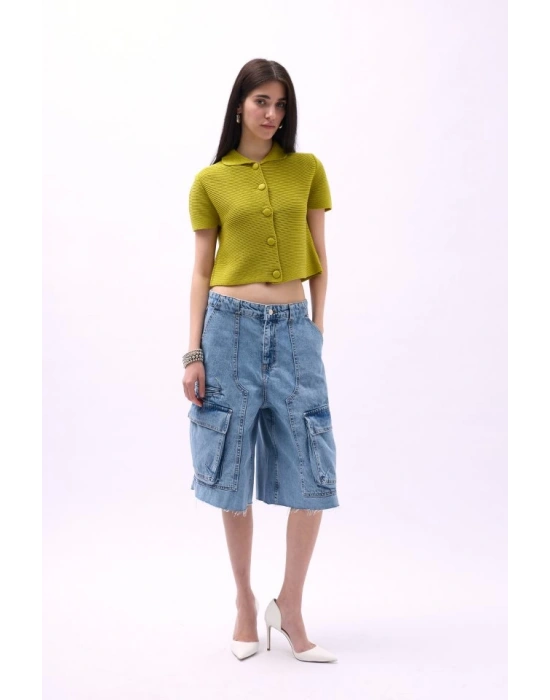 Bebe Yaka Düğmeli Bluz