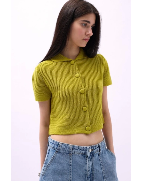 Bebe Yaka Düğmeli Bluz