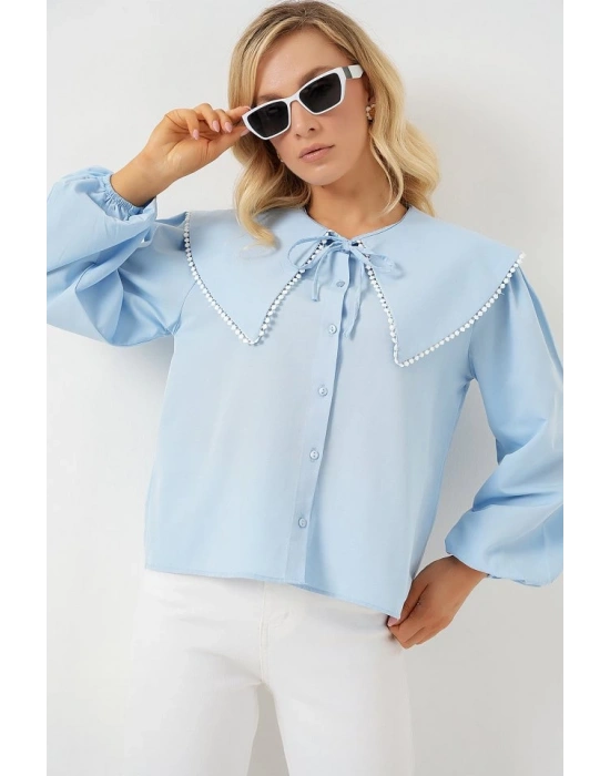 Bebe Yaka Gömlek 20314  Mavi