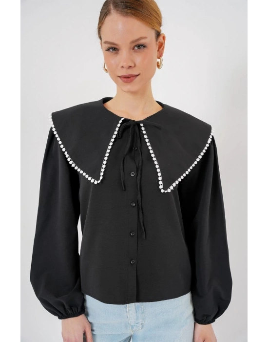 Bebe Yaka Gömlek 20314  Siyah