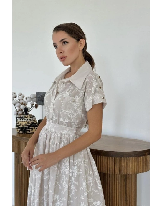 Bej Gömlek Ve Etek Takım