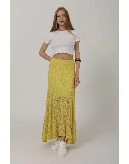 Bel Lastikli Dantel Etek  arı