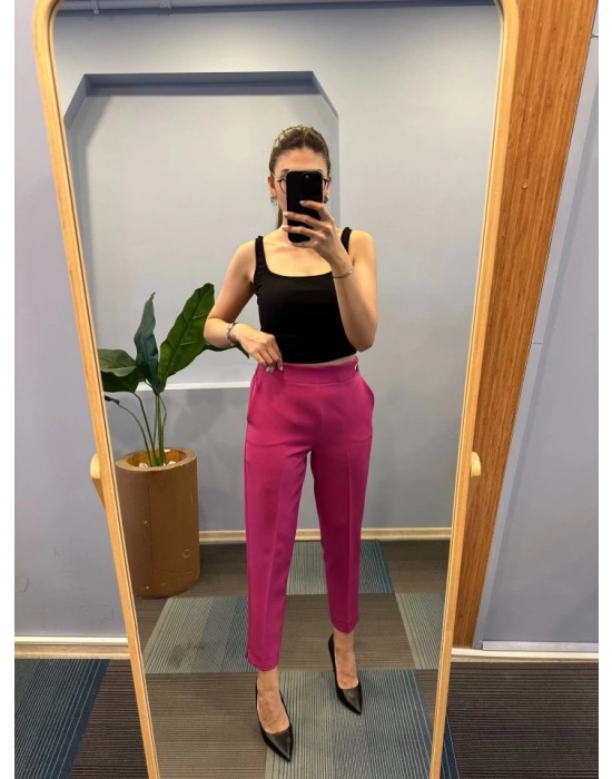 Bel Lasti̇kli̇ Düğmeli̇ Pantolon