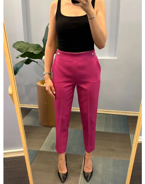 Bel Lasti̇kli̇ Düğmeli̇ Pantolon