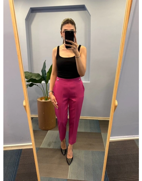 Bel Lasti̇kli̇ Düğmeli̇ Pantolon