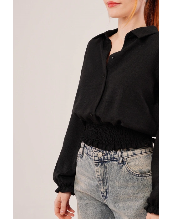 Bel Ve Bilek Lastikli iyah Bluz