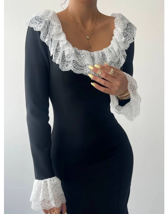 Belfast Dantel Yaka Elbise