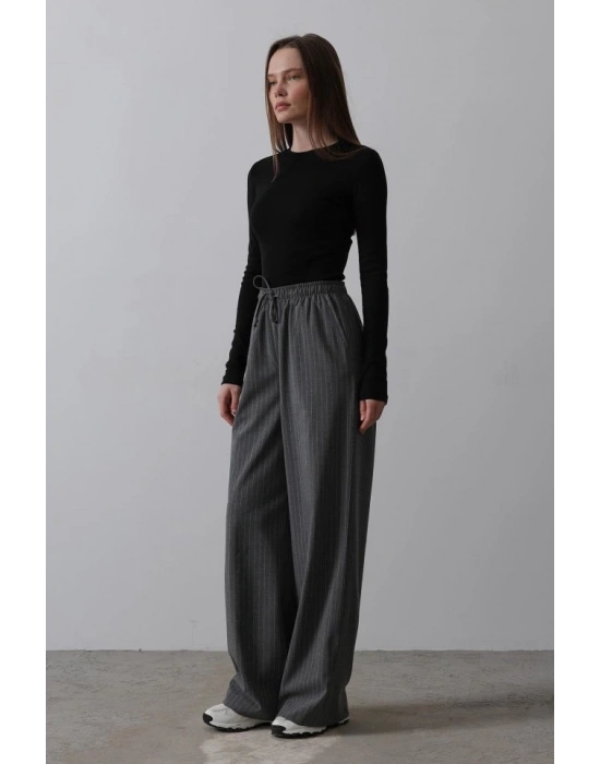 Beli Lastikli Bol Paça Pantolon  Antrasit