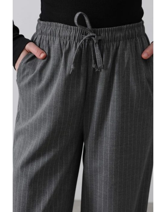 Beli Lastikli Bol Paça Pantolon  Antrasit