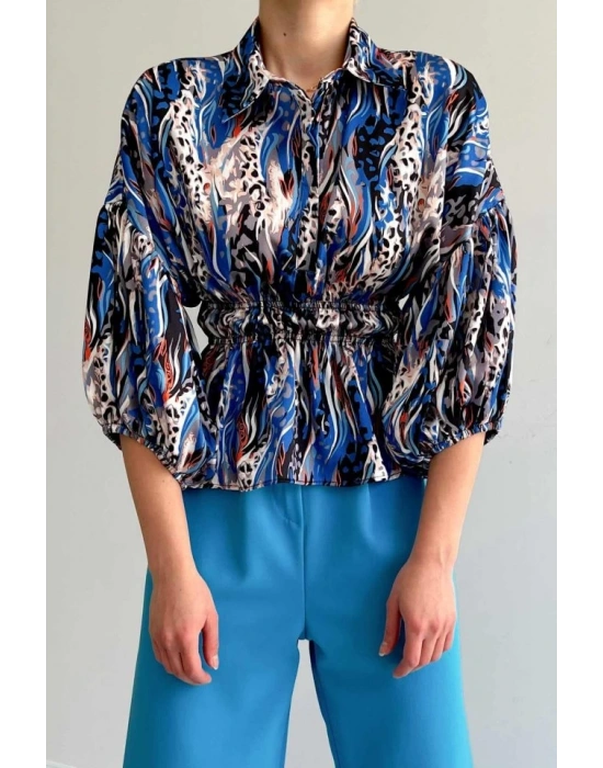 Beli Lastikli Saten Gömlek  avi