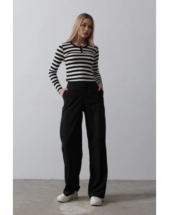 Beli Yarım Lastikli Palazzo Pantolon  iyah