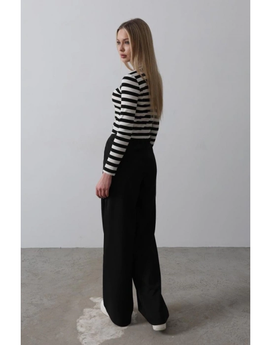 Beli Yarım Lastikli Palazzo Pantolon  iyah