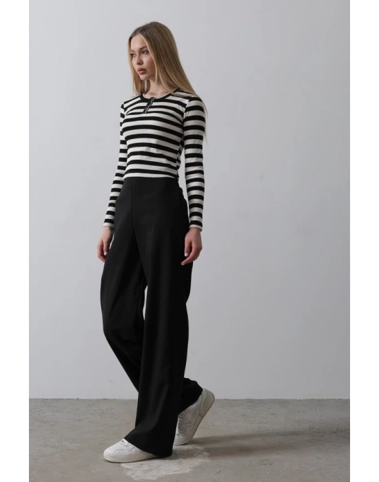 Beli Yarım Lastikli Palazzo Pantolon  iyah