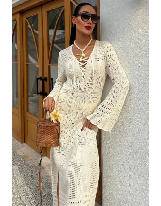 Birit Detaylı Ajurlu Elbise 2838