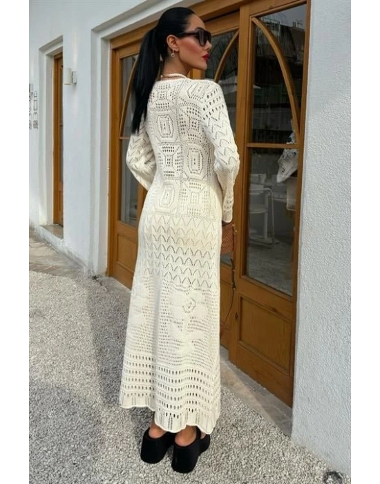 Birit Detaylı Ajurlu Elbise 2838