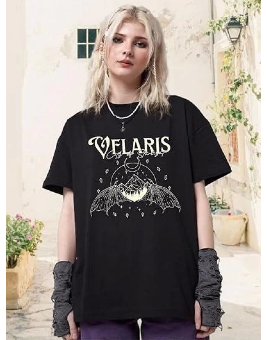 Bisiklet Yaka Baskılı Tshirt  iyah