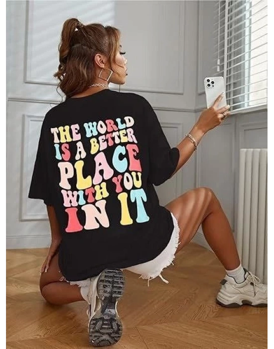 Bisiklet Yaka Baskılı Tshirt  iyah