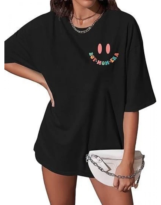 Bisiklet Yaka Kısa Kol Baskılı Tshirt  iyah