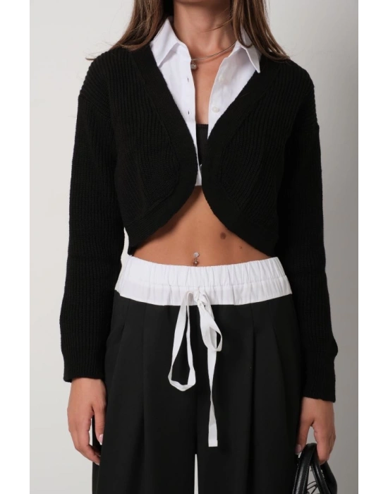 Biyeli Crop Triko Hırka