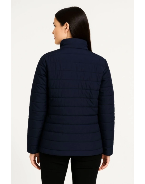 Bomber ont Ceket – u İtici Kumaş, Kapitone Astarlı, Fermuarlı, Kışlık  acivert