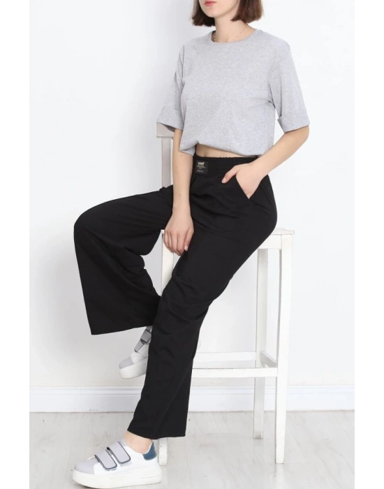 Büyük Beden Duble Kol Tişört Gri