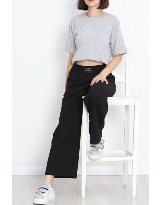 Büyük Beden Duble Kol Tişört Gri