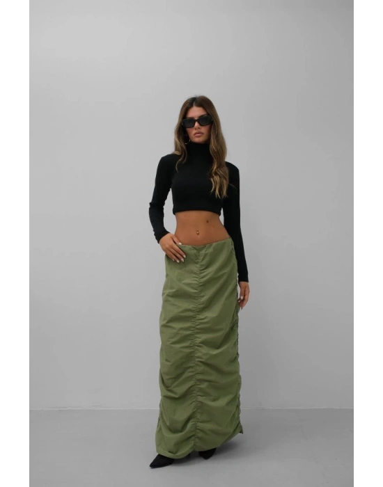 Büzgü Detay Maxi Etek