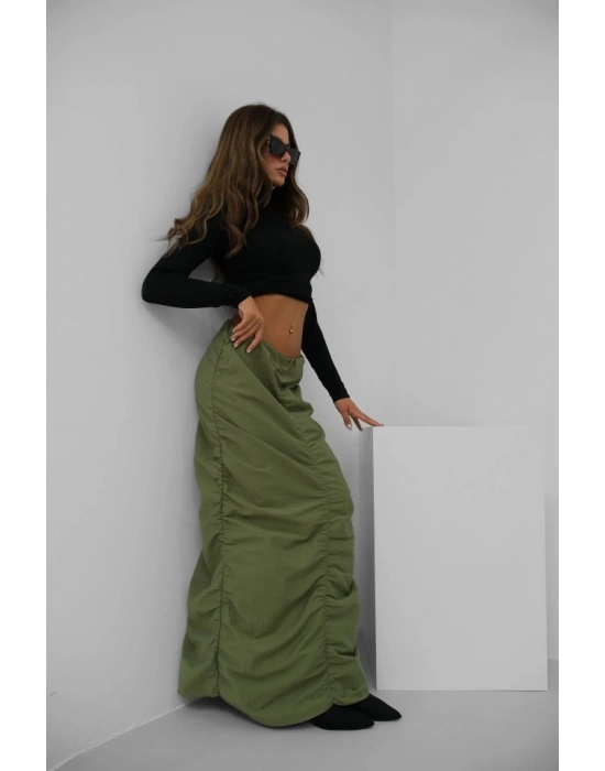 Büzgü Detay Maxi Etek