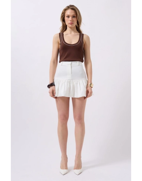 Büzgü Detay Mini Etek