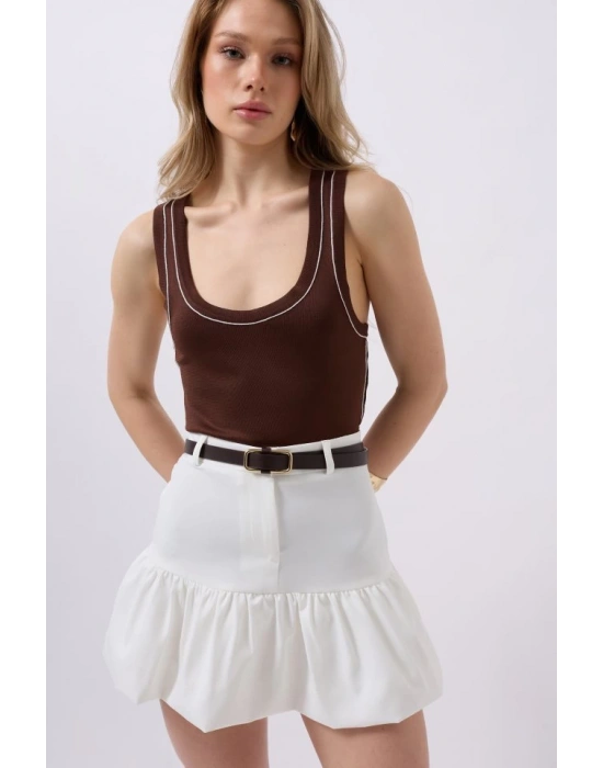 Büzgü Detay Mini Etek