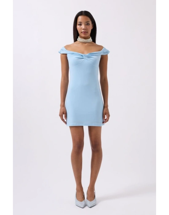 Büzgü Detay Omuz Askılı ini Elbise