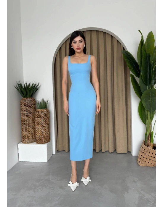 Calliope Kare Yaka Midi Boy Elbise