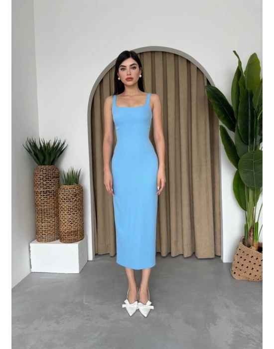 Calliope Kare Yaka Midi Boy Elbise